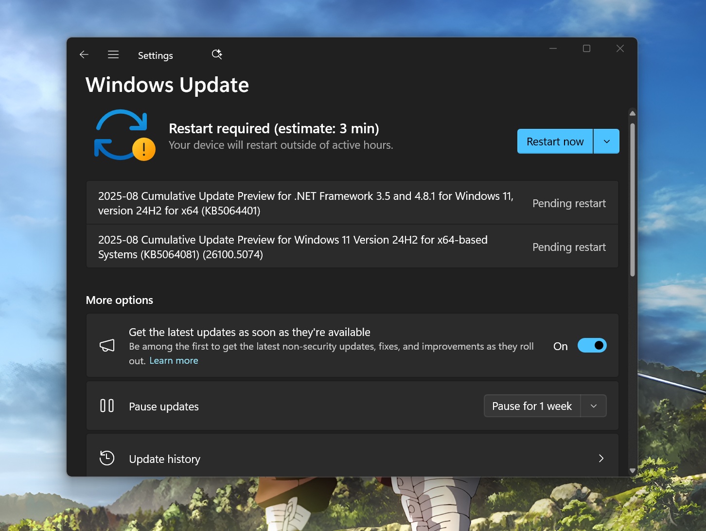 2025-08 Cumulative Update Preview for Windows 11 Version 24H2 for x64-based Systems (KB5064081)