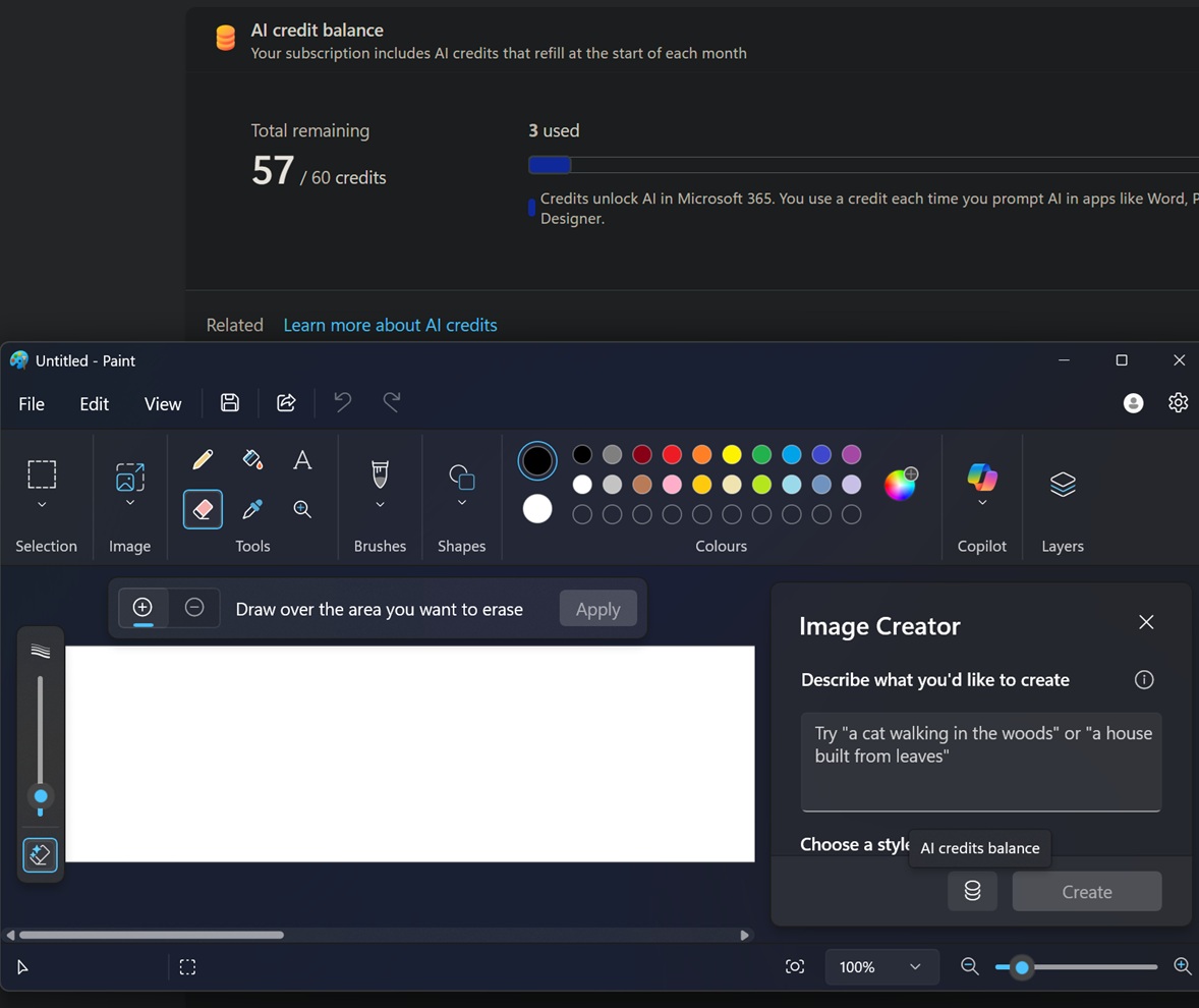 Microsoft AI Credit Usage