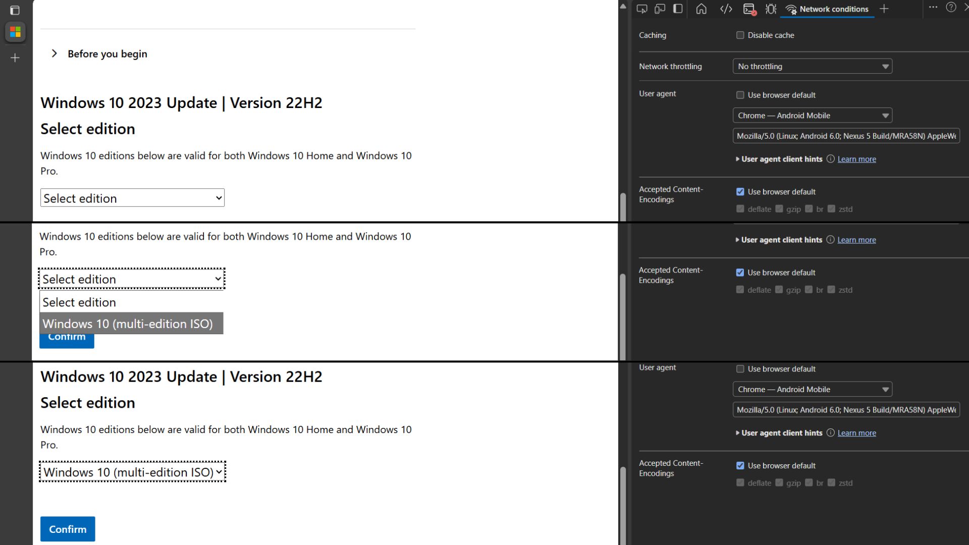 Windows 10 multi-editor ISO toggle