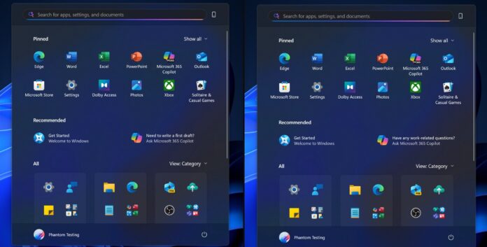 Start menu with Copilot ad