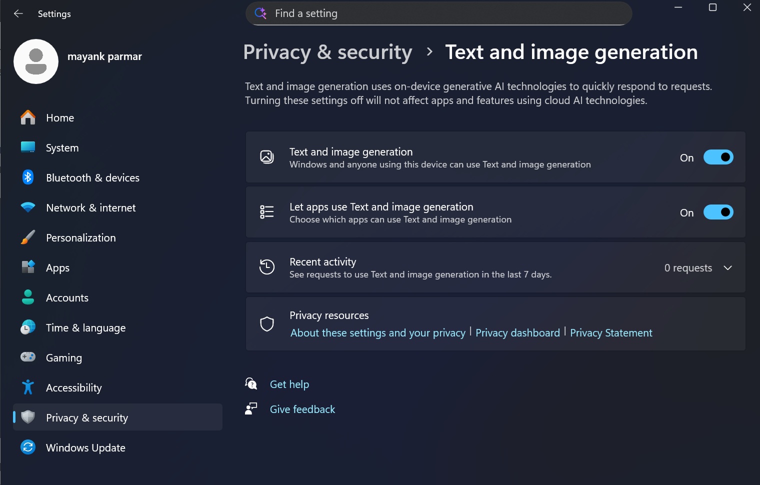 Text and image generation