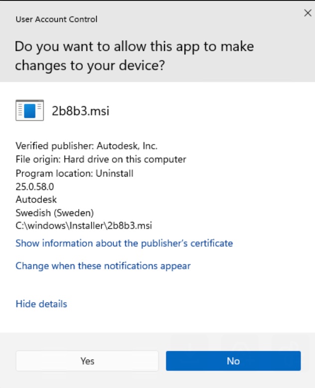 UAC prompt after Windows 11 24H2 update