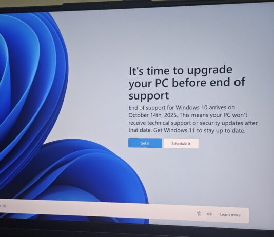 Windows 10 end of life banner