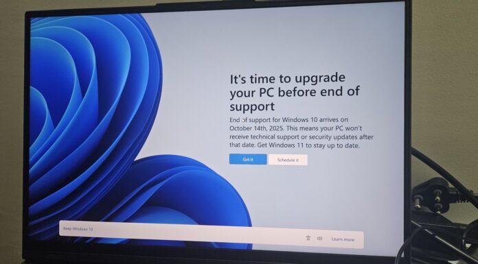 Windows 10 end of life banner