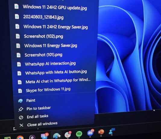 Windows 11 taskbar with AI