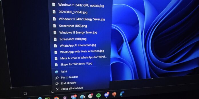 Windows 11 taskbar with AI