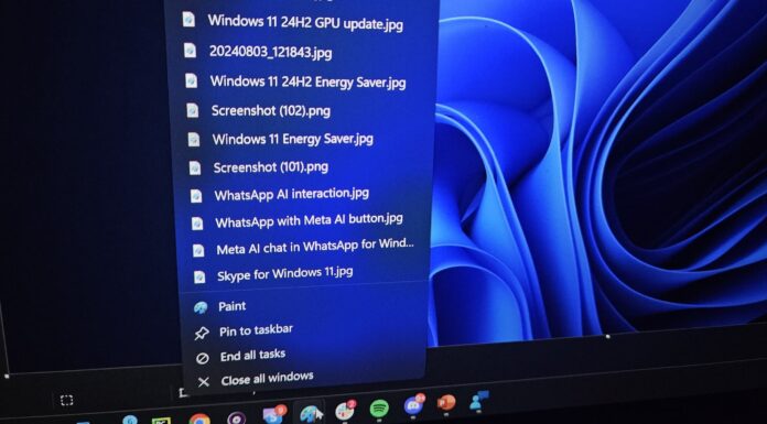 Windows 11 taskbar with AI