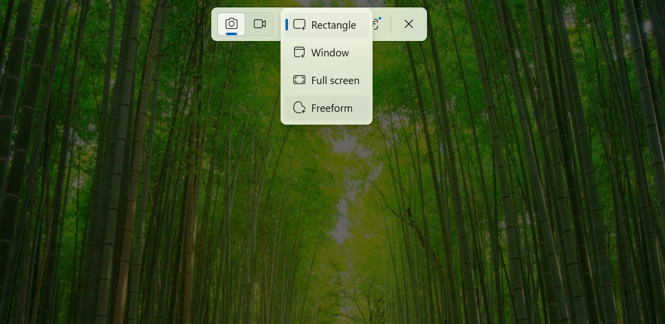 snipping tool windows selection for screen capture