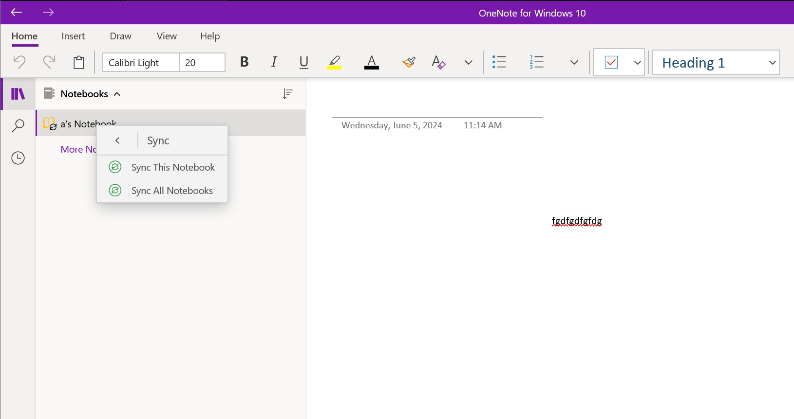sync onenote data