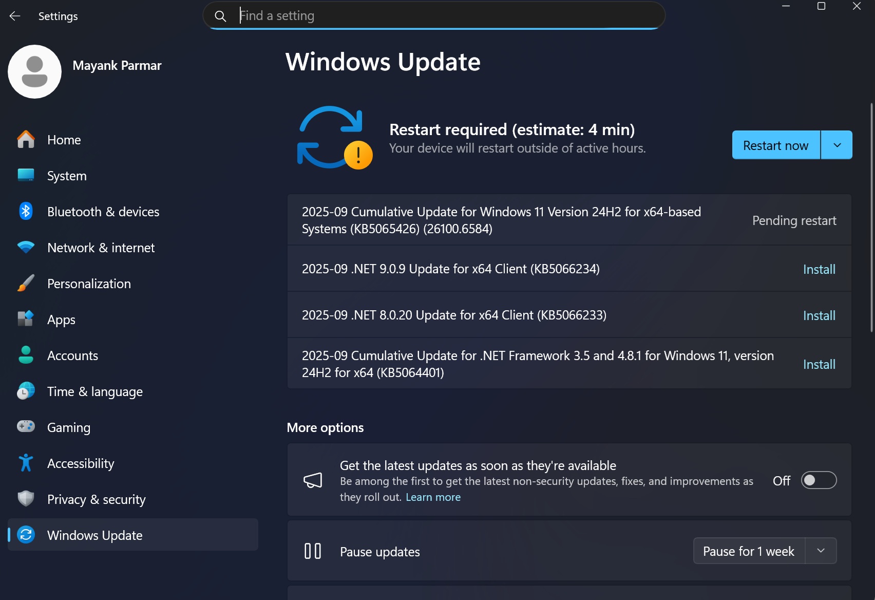 2025-09 Cumulative Update for Windows 11 Version 24H2 for x64-based Systems (KB5065426) (26100.6584)