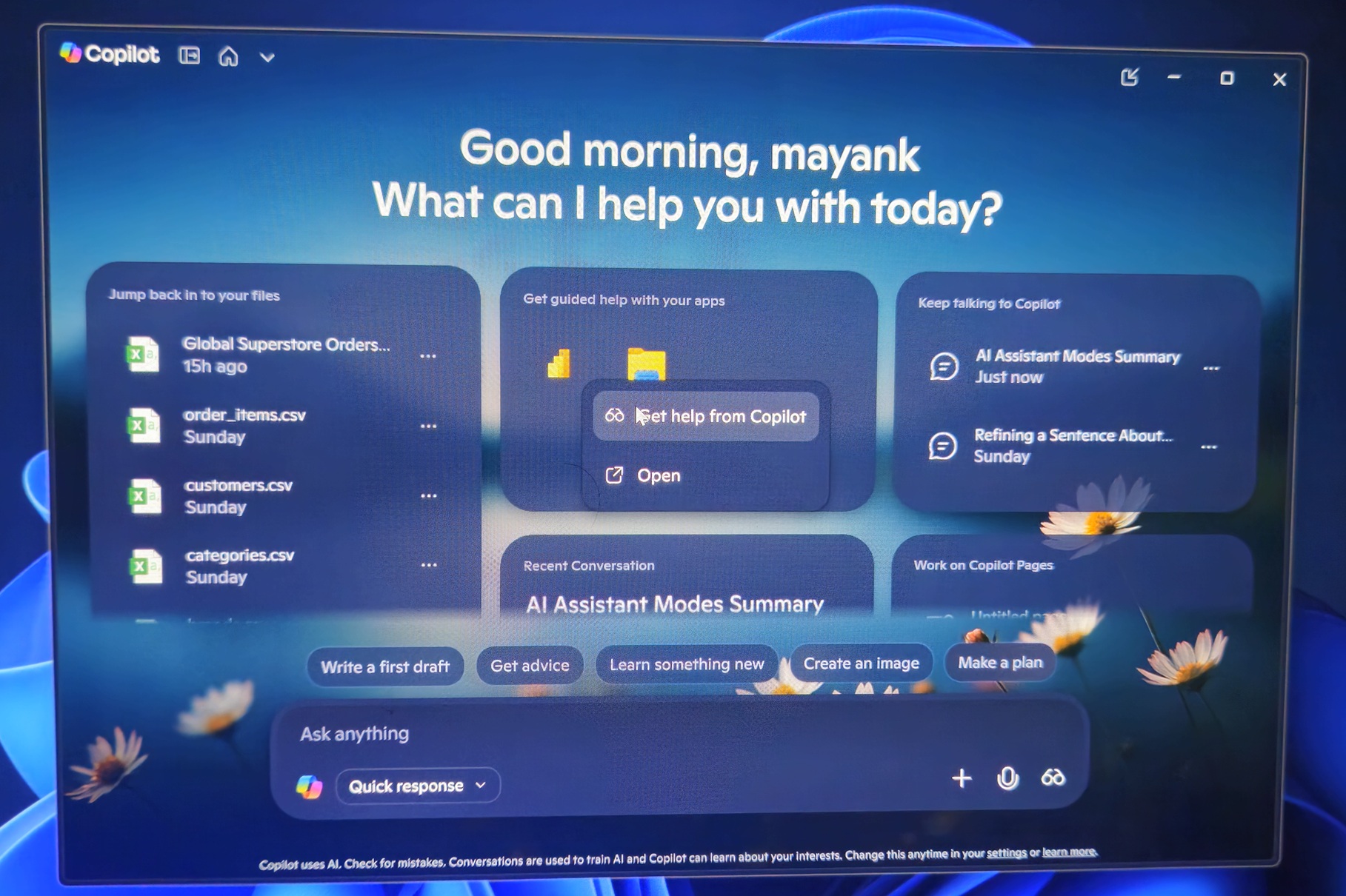 Copilot Vision on Windows 11
