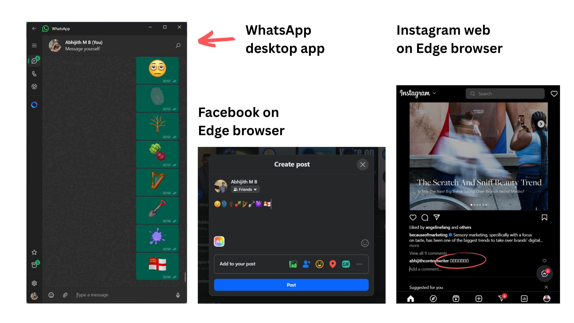 Emoji 16.0 across WhatsApp and Instagram for Edge browser