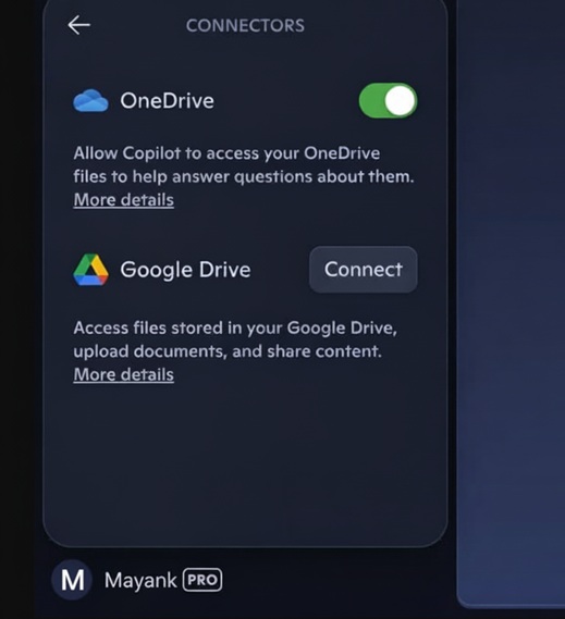 Google Drive integration in Copilot