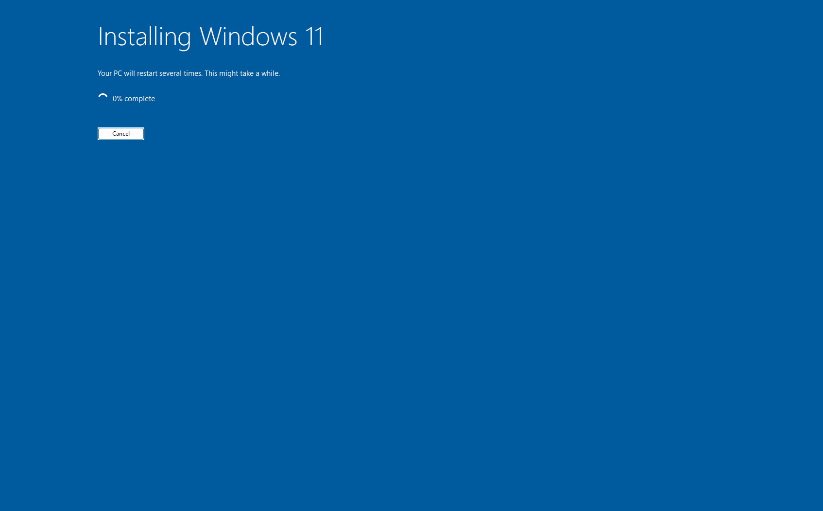 Installing Windows 11 screen