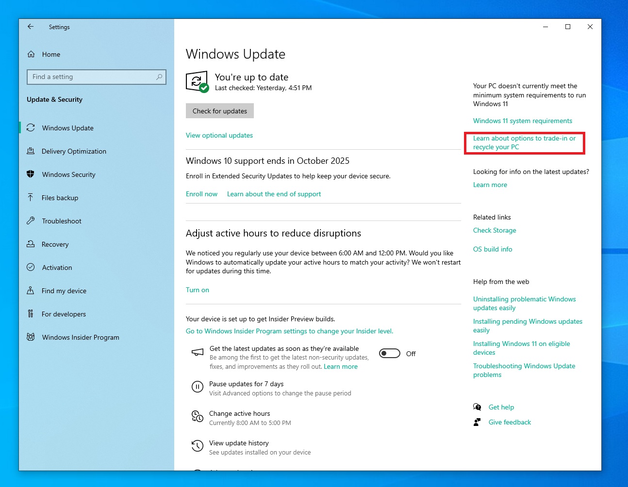 Learn about options to trade-in or recycle your PC