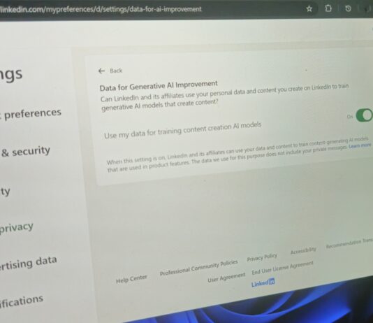 LinkedIn AI training on personal data