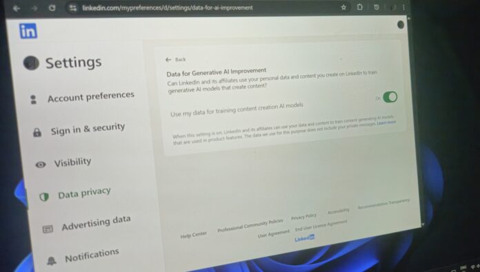 LinkedIn AI training on personal data