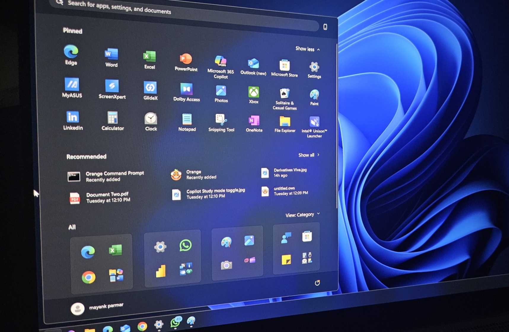 New Start menu in Windows 11