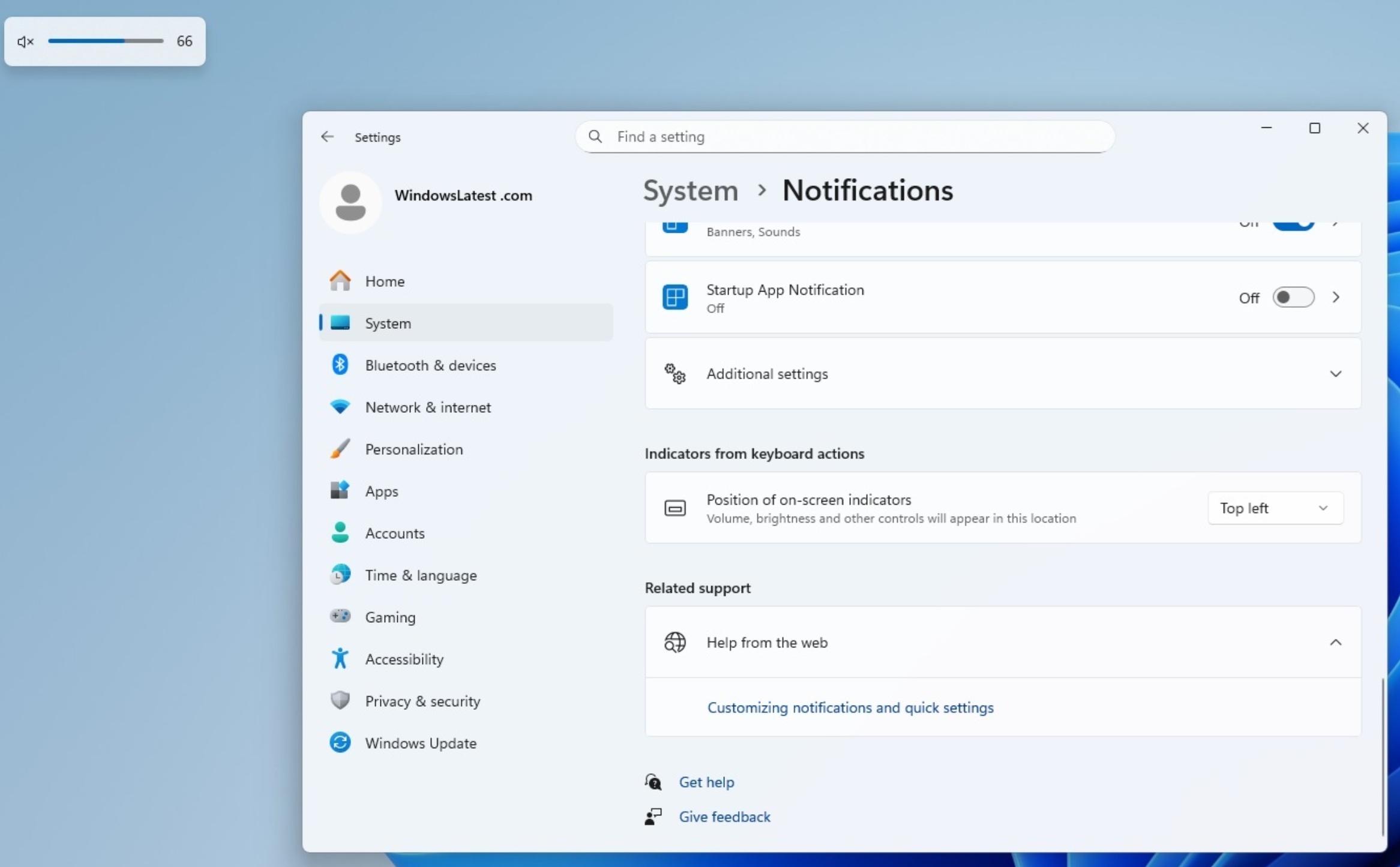Top left hardware indicator in Windows 11 24H2