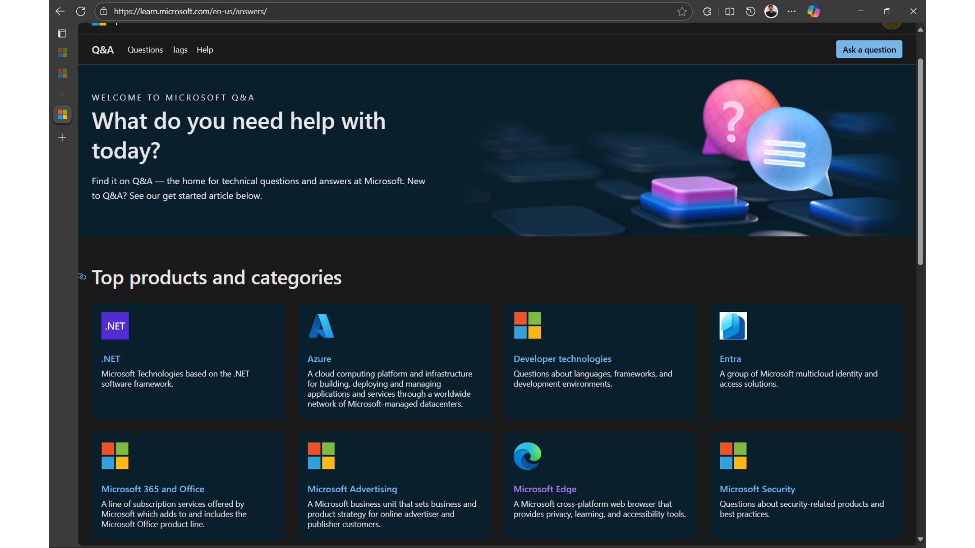 Microsoft Q&A covers all products