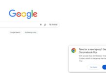 Windows 10 ad on Google