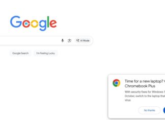 Windows 10 ad on Google