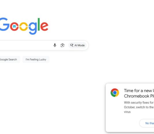 Google pop-up calls Windows 10 risky, says get a Chromebook ahead of Win10 EOL Windows 10 ad on Google