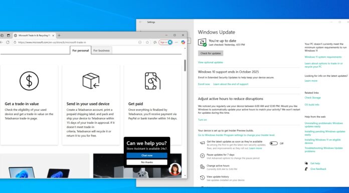 Windows 10 trade-in PC or recycle