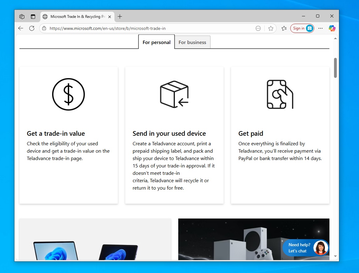 Windows 10 trade-in program