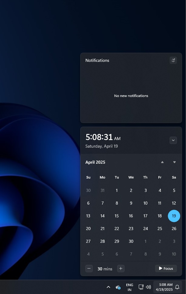 Windows 11 KB5065426 taskbar clock