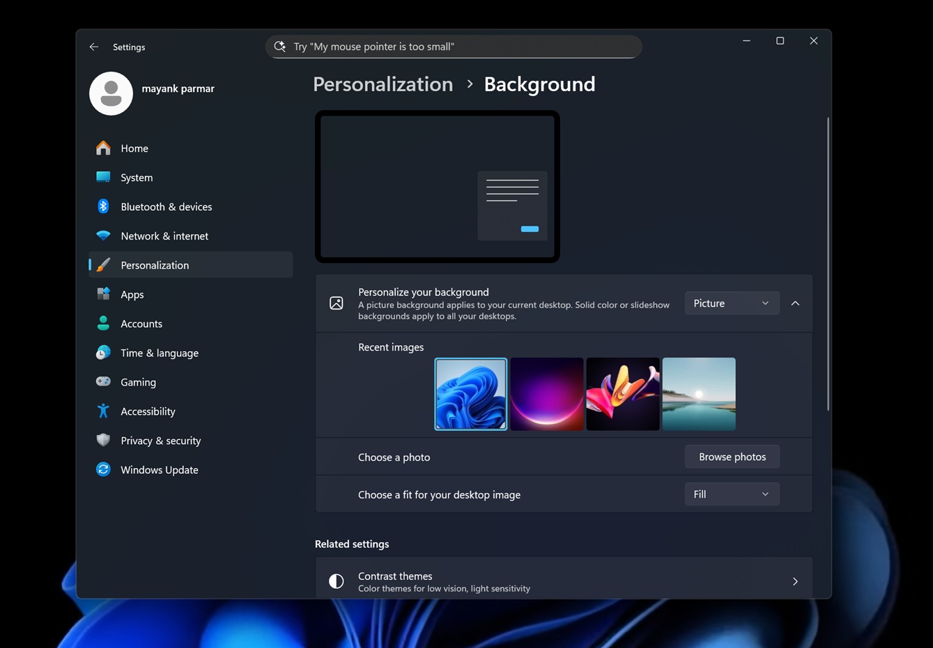Windows 11 personalization