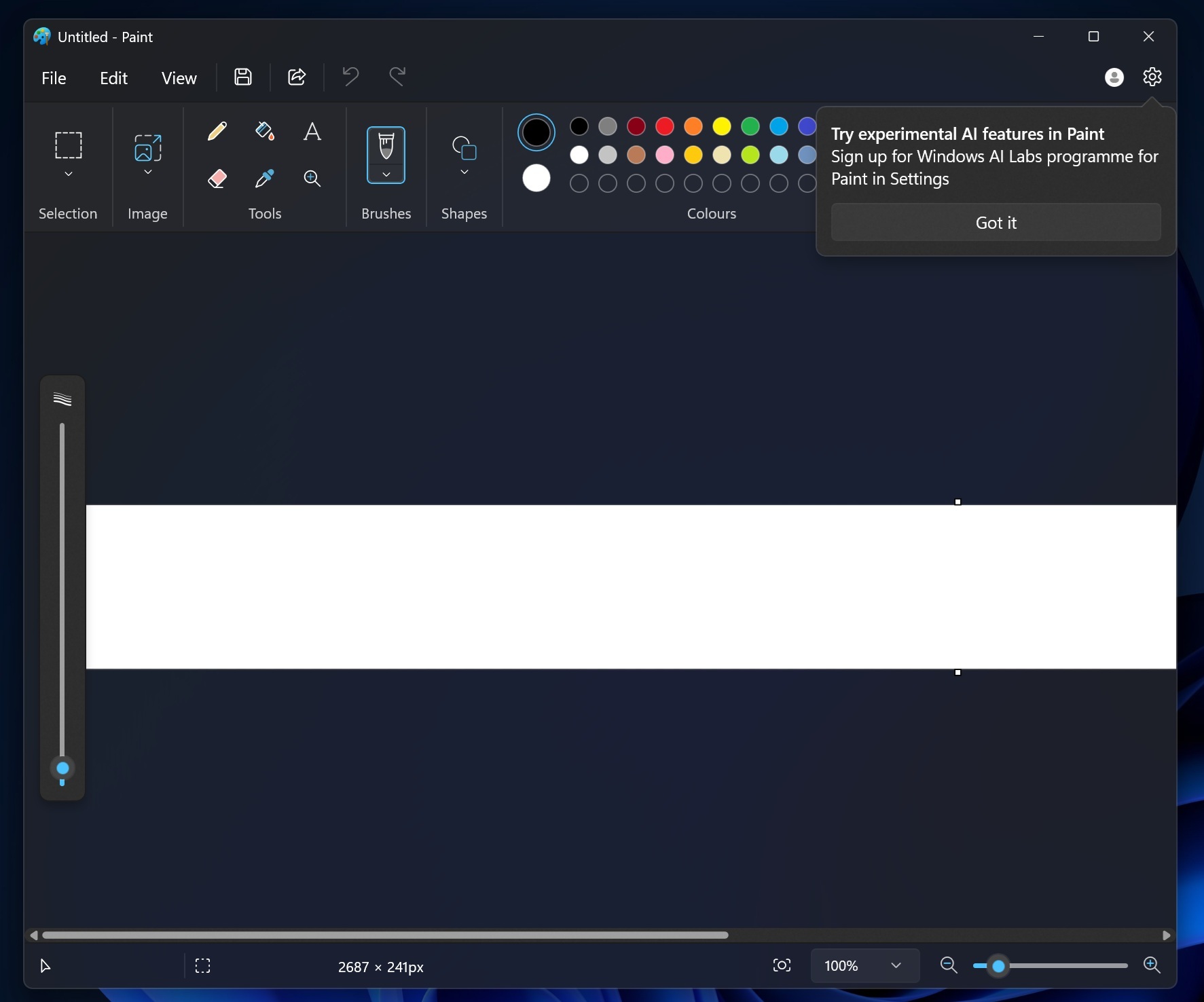 Windows AI Labs invite pop-up in Paint