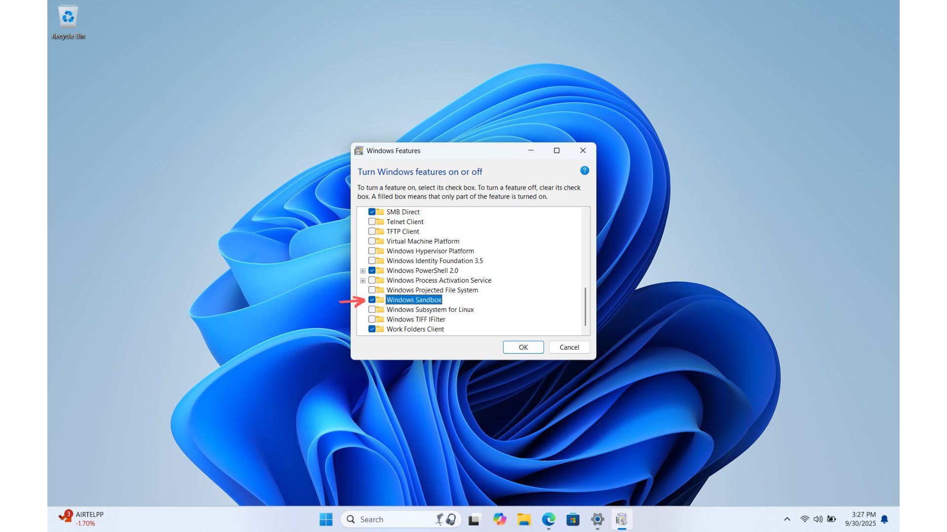 Enable Windows Sandbox