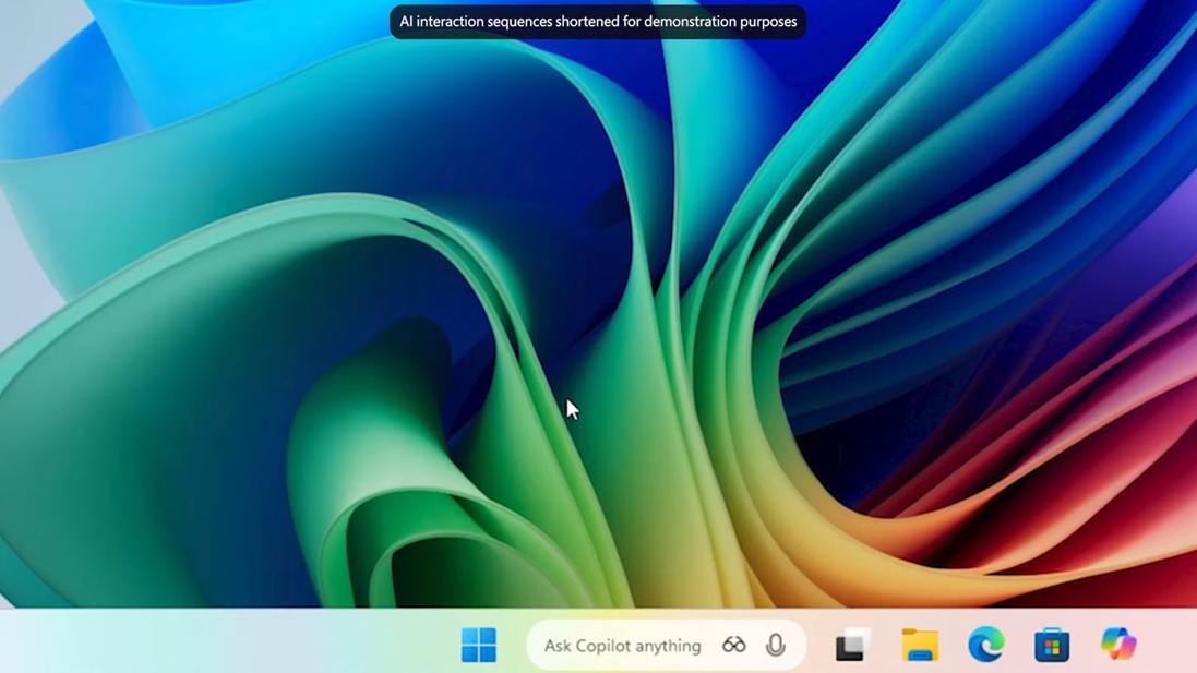 Ask Copilot on the taskbar