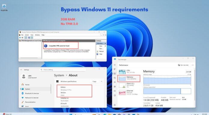 Can you still bypass Windows 11 requirements as Windows 10 hits EOL? We tested it Bypass Windows 11 requirements in Windows 10 PC with 2GB RAM and No TPM