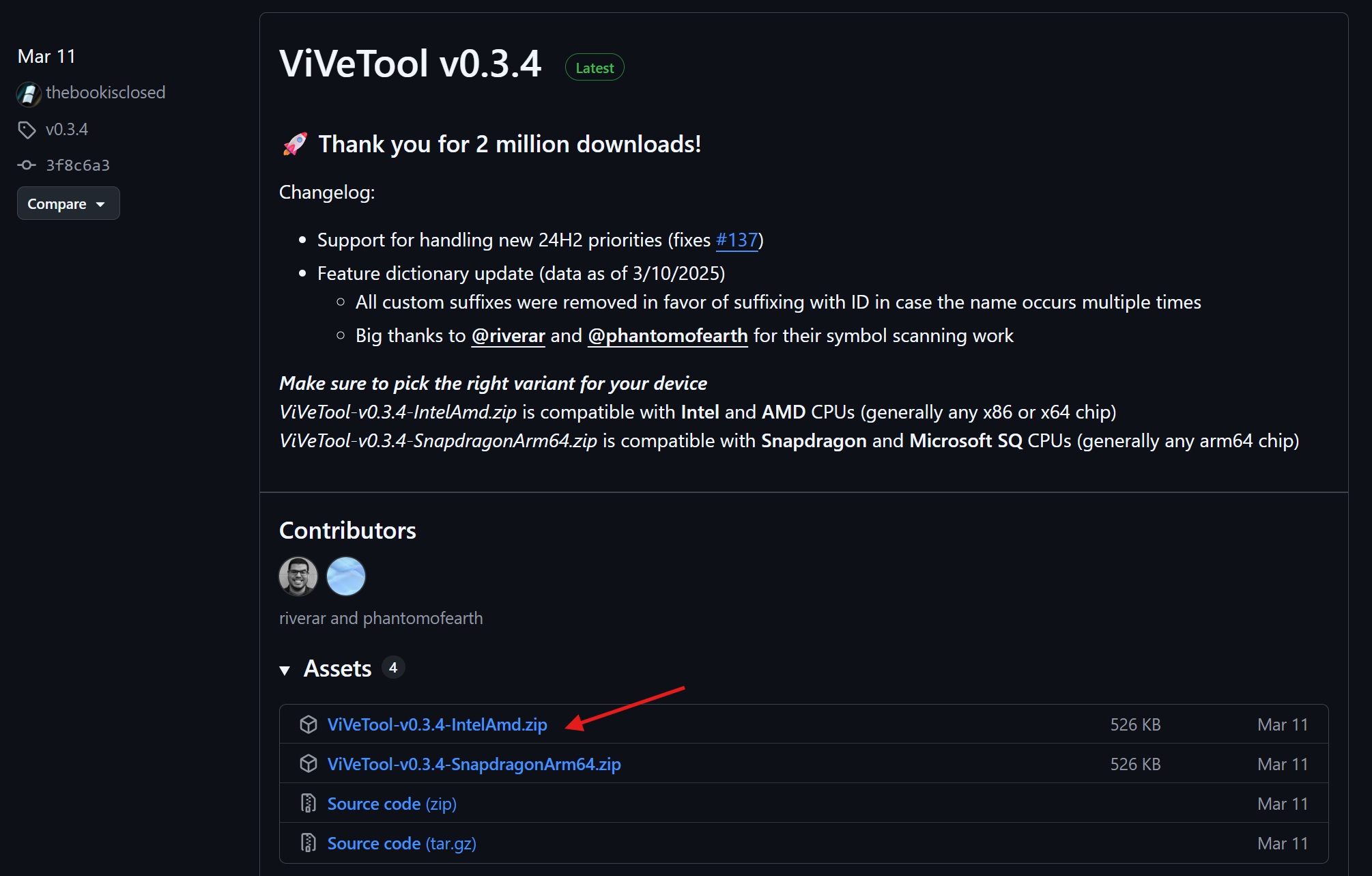 Download ViVeTool for Windows 11