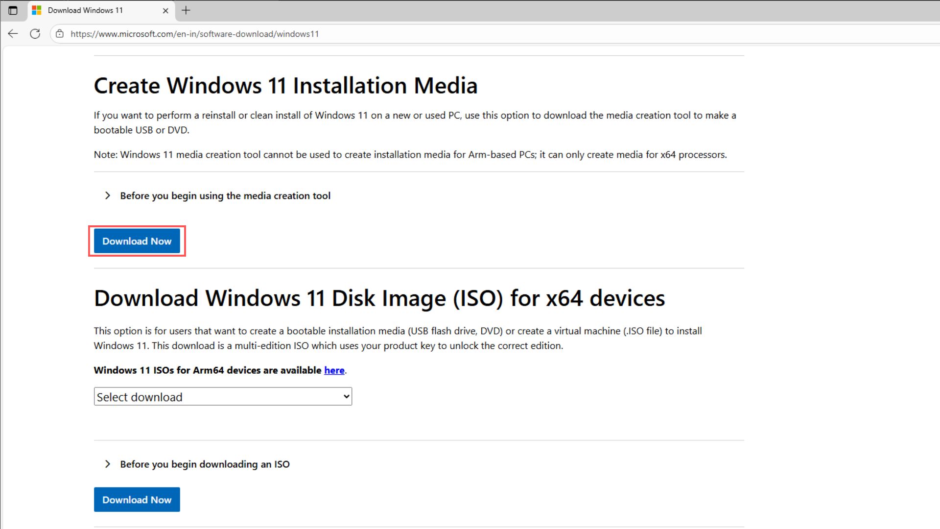Download Windows 11 Media Creation Tool