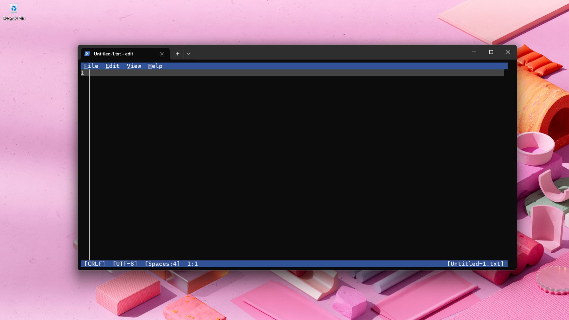 Edit text editor in command line on Windows 11