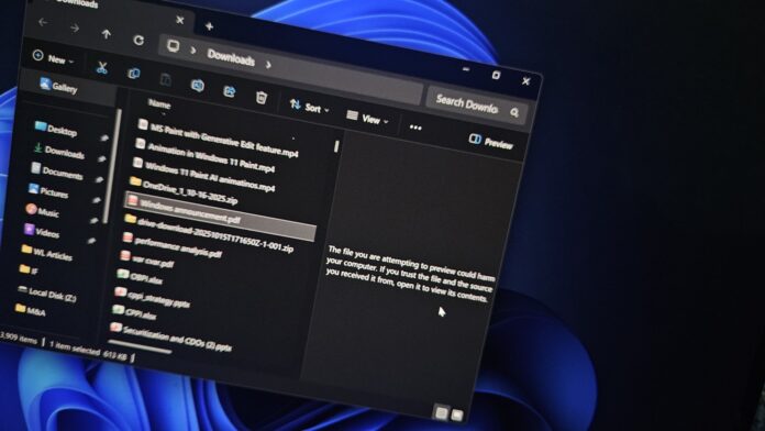 File Explorer Preview feature in Windows 11 25H2 File Explorer Preview feature in Windows 11 25H2