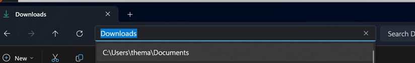 File Explorer address bar