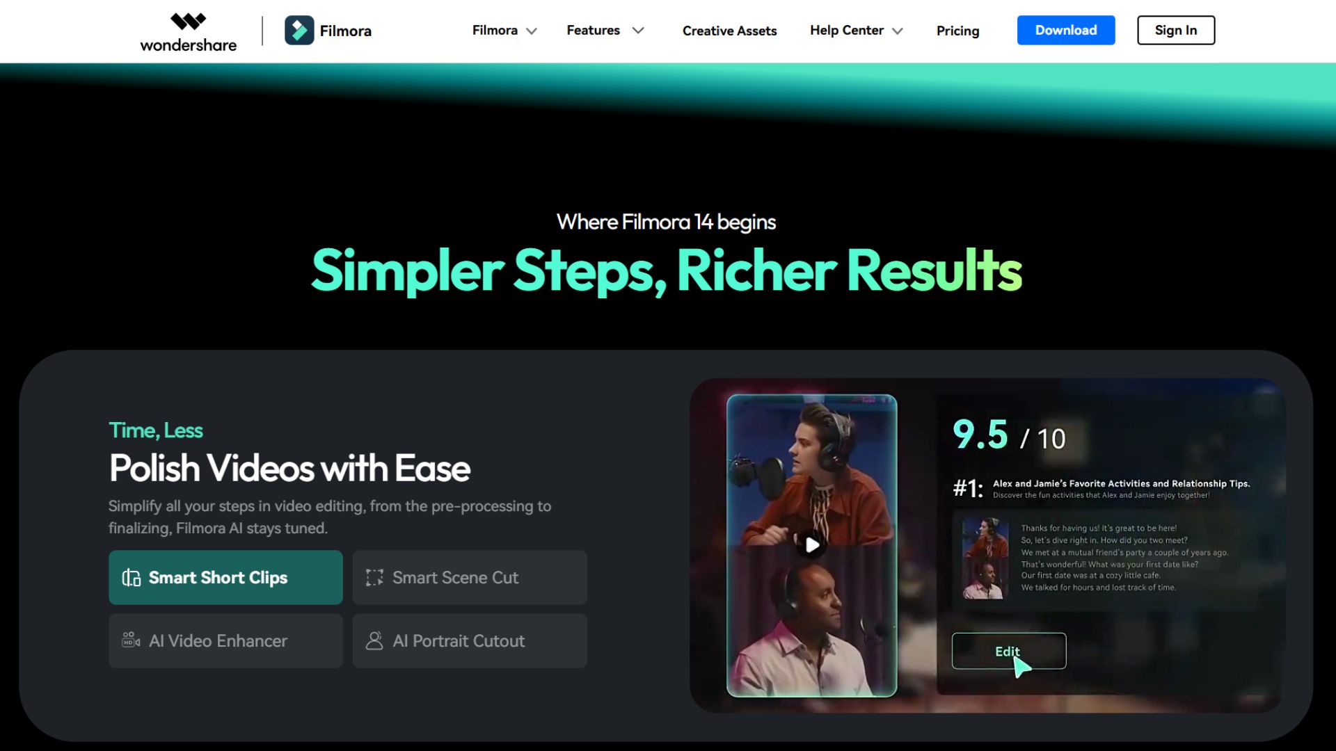 Filmora home page