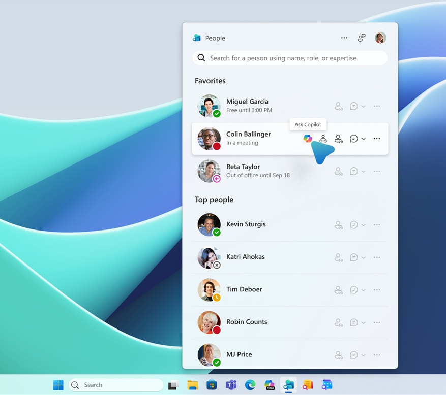Microsoft 365 Companion app People with Copilot