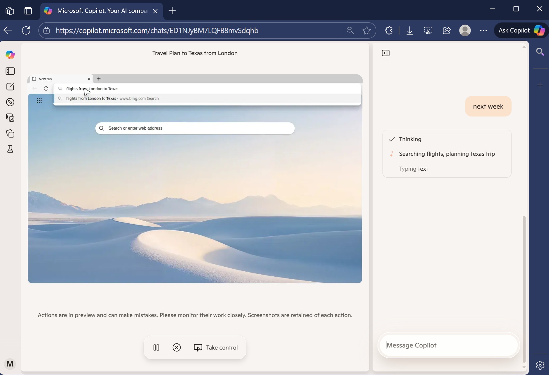 Microsoft Edge Copilot Action