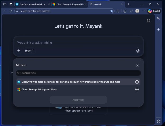 Windows 11's MS Edge tests send tabs to Copilot, AI feature that needs ...