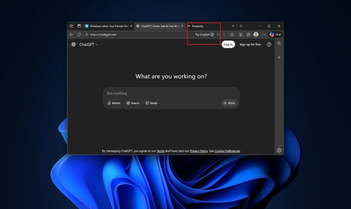 Microsoft Edge Copilot pop-up