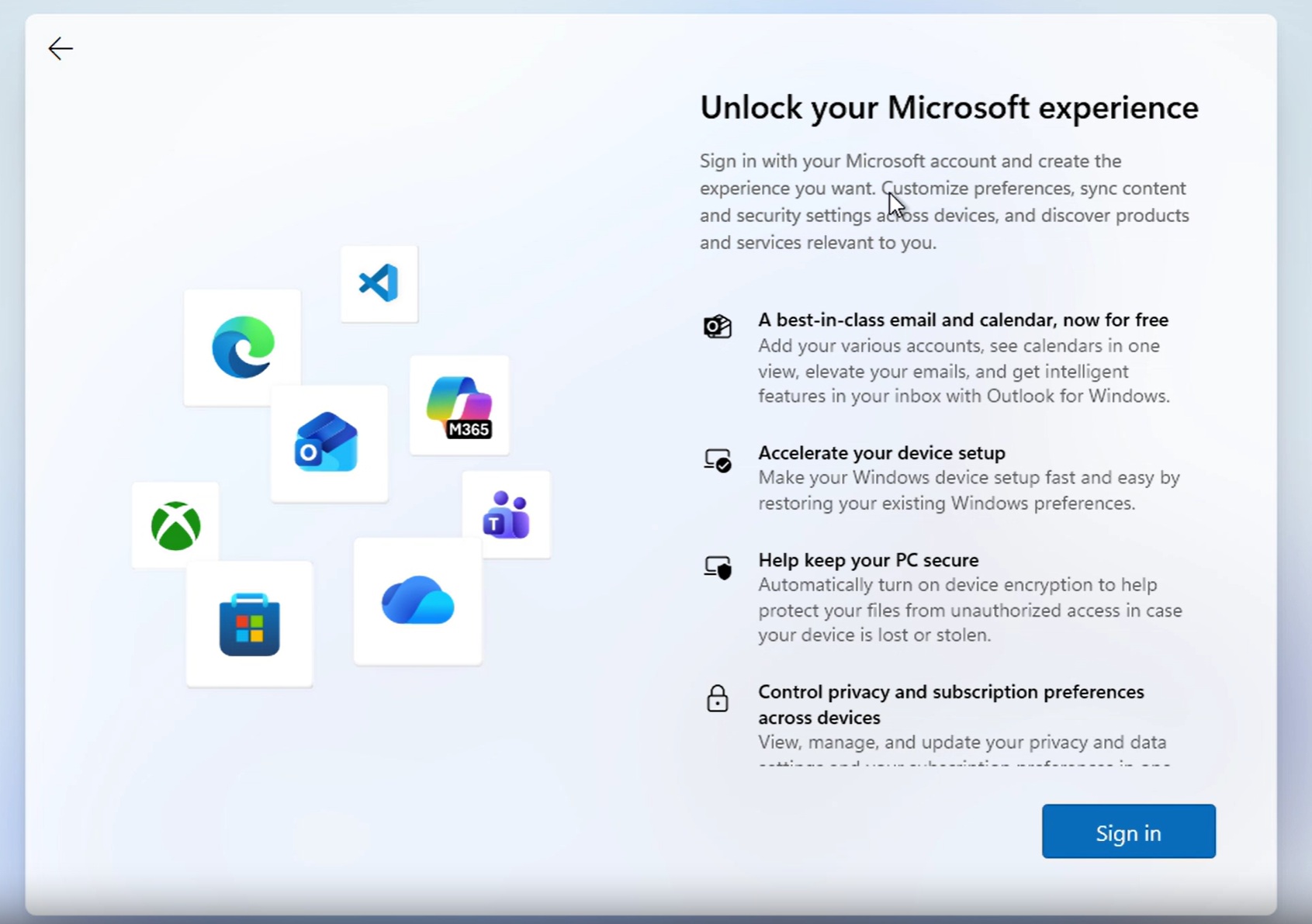 Microsoft account mandatory