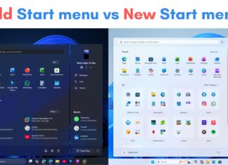 Old Start menu vs New Start menu in Windows 11