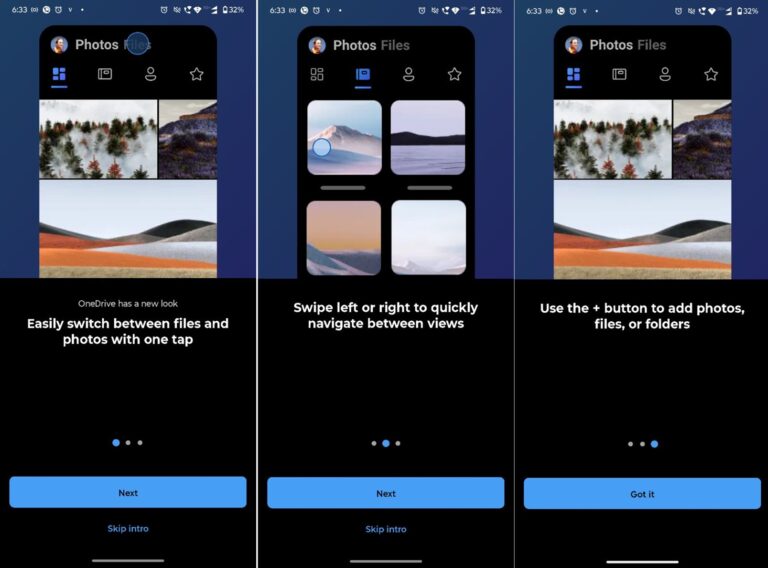 One Drive Android Scan OneDrive web adds dark mode for personal account, new Photos gallery ...