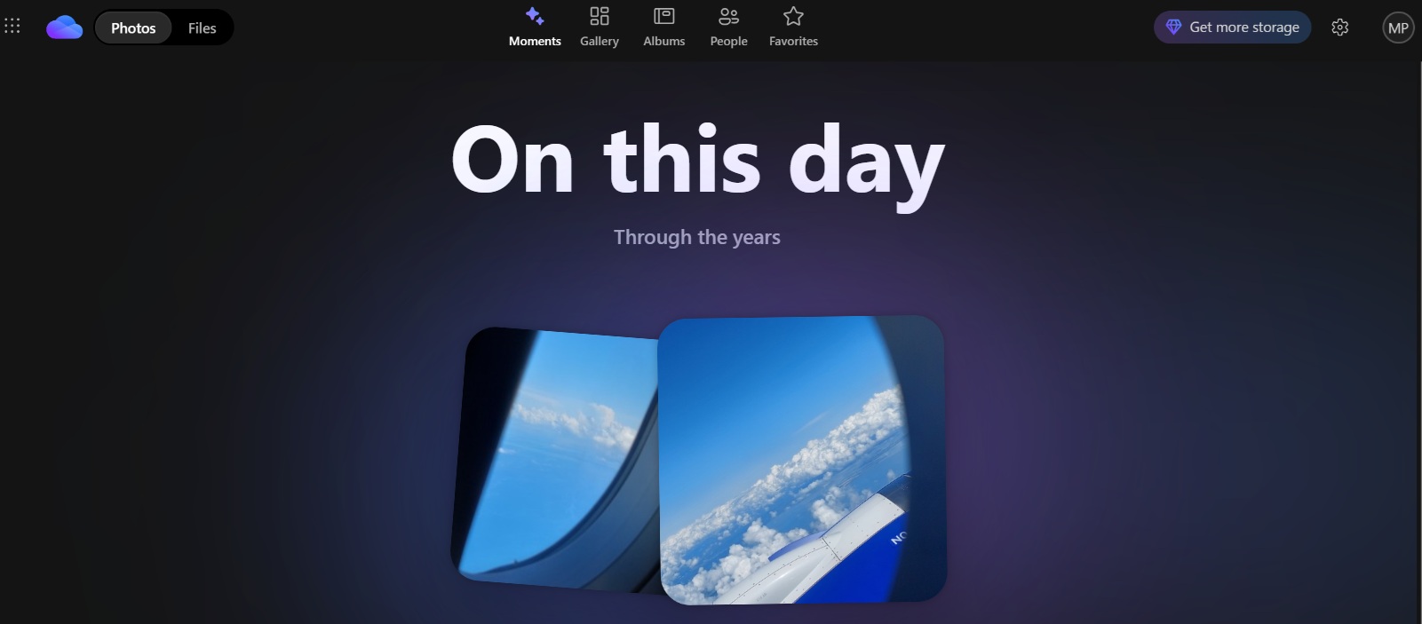 OneDrive moments feature