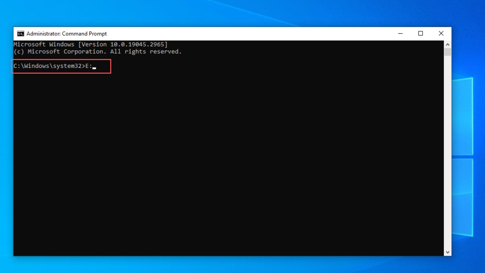 Opening drive with Windows 11 installation files in Command Prompt